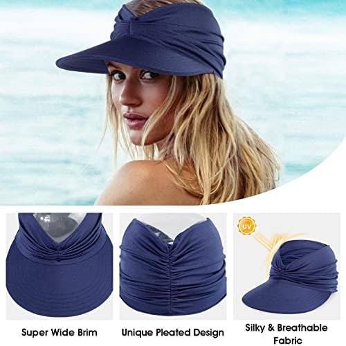 Beorndmy šešir sa vizirom za sunce ženske elastične prazne ljetne kape sa širokim obodom za žene UV zaštitna kapa
