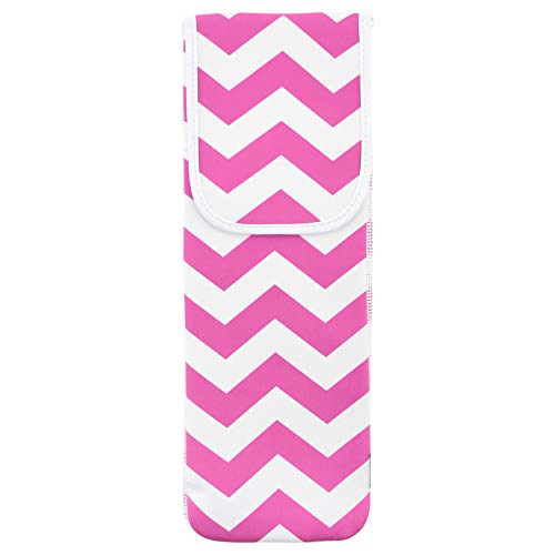 BCP 15 x 5 inča Hot Pink boja Bold Chevron vodootporni neopren držač za uvijanje pegla za ravno gvožđe štapić za uvijanje putni poklopac