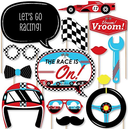 Velika tačka sreće Idemo Racing-trkaći automobil - Baby tuš ili trkački automobil Rođendanska zabava Photo Booth rekviziti Kit-20