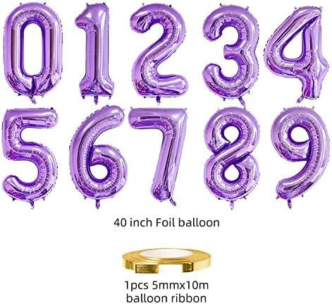 ESHILP 40 inčni broj balon balona broj 100 Jumbo divovski balon broj 100 balon za 100. rođendan ukras za zabavu Vjenčani proslava diplomiranja, ljubičasta 100 brojevni balon