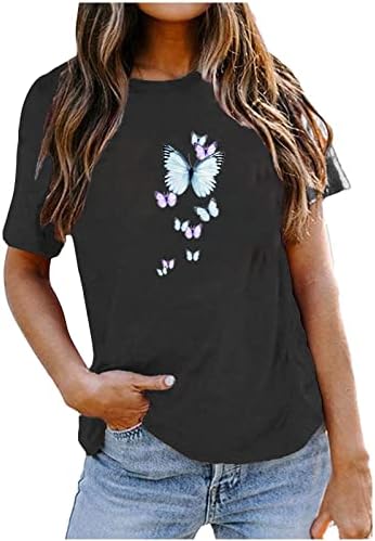 Grafičke majice Žene plus veličina labave majice Slatke tiskane okrugle vrata kratkih rukava s kratkim rukavima