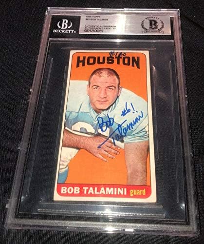 Bob Talamini potpisao je 1965 TOPPS # 85 Card Beckett Mint 10 Auto Houston Oillers - NFL autograme nogometne karte
