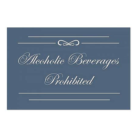 CGsignLab | Alkoholna pića zabranjena -classic mornarica ​​Prozor Cling | 18 x12