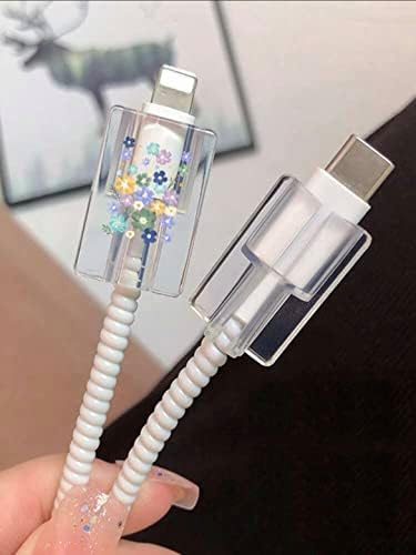 Slatka Raznobojna zaštita kabla za cvijeće za punjač za iPhone cvjetni dizajn za punjač za kablovske telefone Wire Saver za iPhone