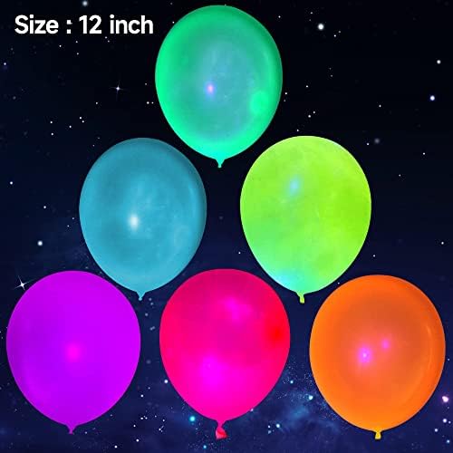100 kom UV Neonski baloni, Neonski sjajni Baloni za zabavu UV Crni lagani baloni svijetle u mraku za rođendanske dekoracije vjenčanje