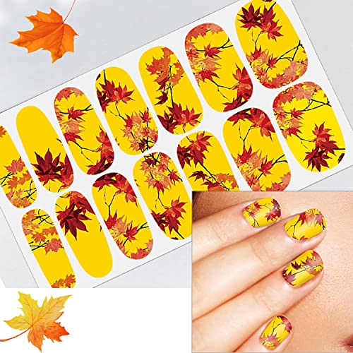 WOKOTO 20 listova padaju naljepnice za nokte Automn trake laka za nokte pune obloge za nokte za žene djevojke Nail Art lakovi oblozi