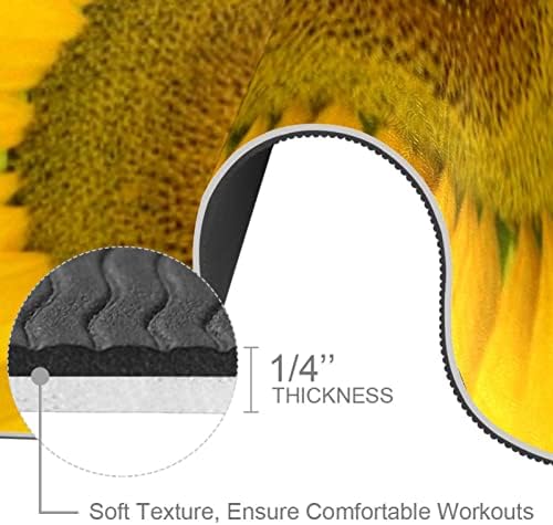 Zmajev mač suncokretova biljka cvijet Premium debela prostirka za jogu Eko prijateljska gumena podloga za zdravlje i fitnes neklizajuća