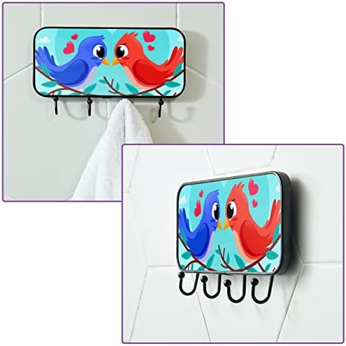 Ljepljivi kukiča od nehrđajućeg čelika ručni kaput zidne kuke zaglavljene u kupaonici ili kuhinjom Slatka par ptica par