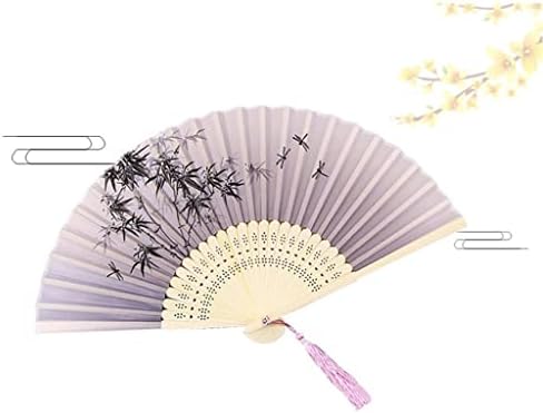 Ganfanren prijenosni svileni ventilator kineski ružičastic dekor dekora ukrasni plesni ventilacijski umjetnički zanatstvo zalihe vintage