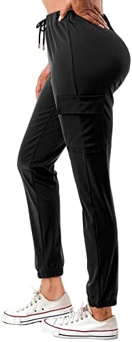 Ženski teretni joggers visoki struk crteći ravne jogging hlače sa džepovima