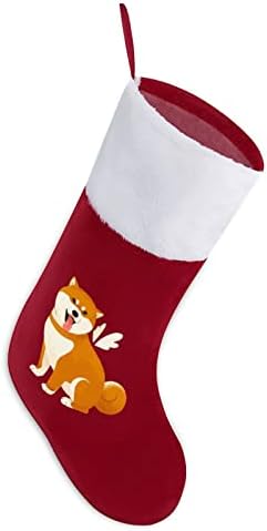 Slatka Shiba Inu Akita Pas Personalizirani božićni čarapa Xmas kamin Porodični zabava Viseće ukrase