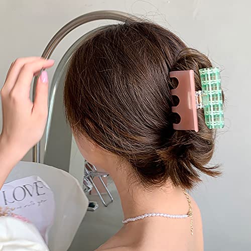 3 Palette karirane kopče za kosu za žene kandže za kosu karirani print dodatak za kupku za kosu ukosnice za kosu