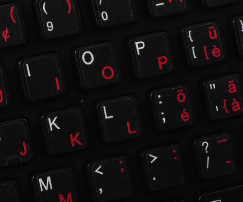 Naljepnice za Švicarsku tastaturu sa crvenom Natpisnom prozirnom pozadinom