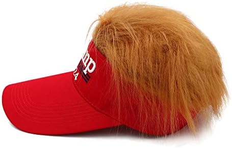Trump šešir Donald Trump 2024 šešir sa kosom čine Ameriku ponovo sjajnom šešir za odrasle vezena Ultra MAGA Podesiva bejzbol kapa Crvena