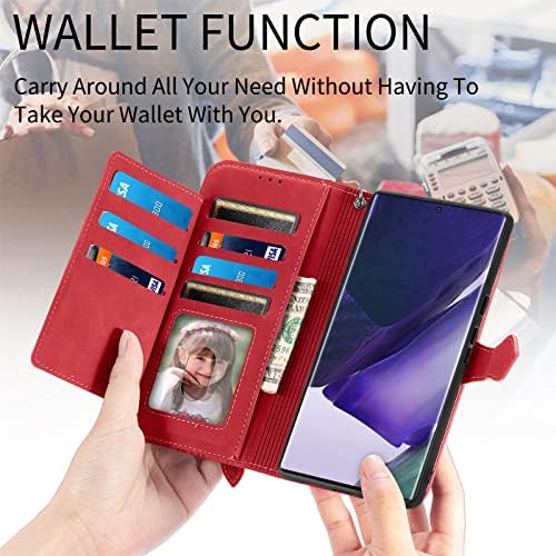 Monwutong Zipper Storage dizajn torbica za novčanik za Samsung Galaxy S23 Ultra, kožna futrola za kožu sa magnetnom kopčom i futrolom