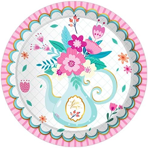 MaitianGuyou potrepštine za čajanke služi 8, Vintage Cvjetni papirni tanjiri za zabave, salvete, Setovi šoljica za čaj,posuđe za rođendan