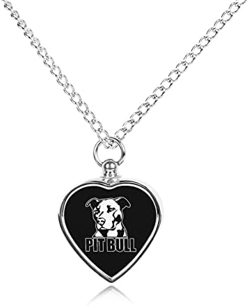 Pitbull štampana ogrlica od urne za kućne ljubimce za pepeo kremiranje srca nakit spomen privjesak držač pepela za psa mačka