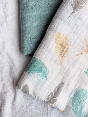 Ailansnug muslin swaddle pokrivač od perja uzorak beba koji prima pokrivače Neutralno 2 pakovanje 47 x 47 inča