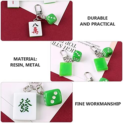 Valiclud Amulet Charm ukras 4pcs Kineski Luck Keychain Mahjong pločice Key Chains Feng Shui Nositelje ključeva Torbica Viseći privjesci