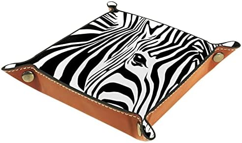 Kožna posuda za prodaju, kockica preklopna držač kvadratnog nosača, obrub Organizator ploča za promjenu kovanice, zebra uzorak crna bijela pruga modernog
