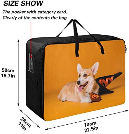N / A ugaone bag za pohranu velikog kapaciteta - Corgi Dog Dan zahvalnosti Osobni odjeća Organizator ukras sklopivi patentni zatvarač