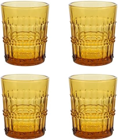 Vintage Old Fashion Whisky naočare, 10 Oz, romantične posude za vodu, Barware naočare za Scotch, burbon ili koktele, utisnute jantarne