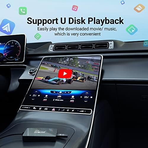 Ottocast Wireless CarPlay Android Auto Adapter ugrađen YouTube / Netflix-Podrška TF kartica 5GHz WiFi Auto Connect bez kašnjenja za sve automobile Model sa OEM žičanim CarPlay