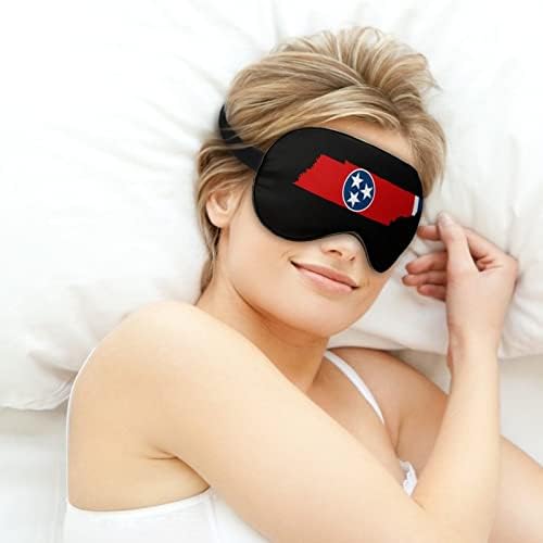 Tennessee State Flag Mapa Sleep Maska za oči Soft Funny Shade oka za spavanje očiju za spavanje za putovanja