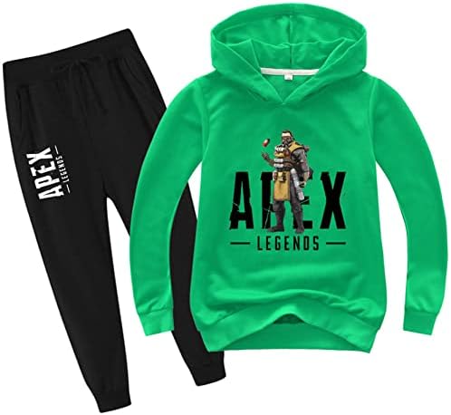 Jotolan Kids dječje apex legende dugih rukava s dugim rukavima s kapuljačom, pulover hoodie i dugih hlača za dječake djevojke
