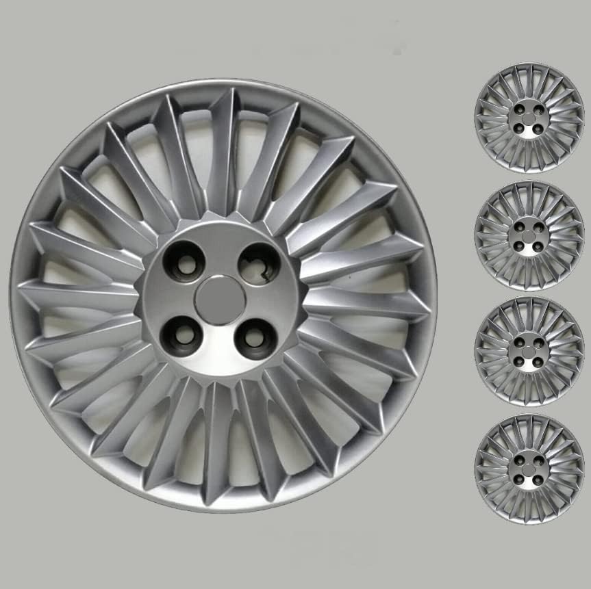 Set poklopca od 4 kotača 15 inčni srebrni univerzalni HUBCAP odgovara većini automobila vijak
