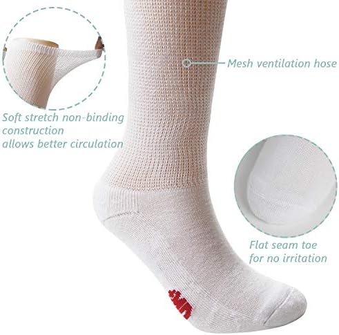+ MD 4 Pakirajte žensko-široko široko nevezing dijabetičarski i cirkulacijski bambus preko čarapa za koljena sa jastukom sa jastukom