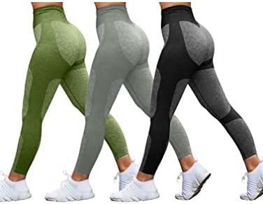 GXIN 3 komada za žene Bespremljene joge atletske hlače Vježba visoki struk trčanje Tržeće kontrole sportske gamaše