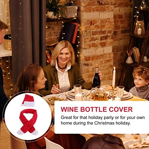 6 Set Mini Santa šešir i mali Božićni šešir šal Wine Bottle Cover Set crveni mali Božić Santa kape Decortive Božić stol za večeru dekor za kućni Božić dekor