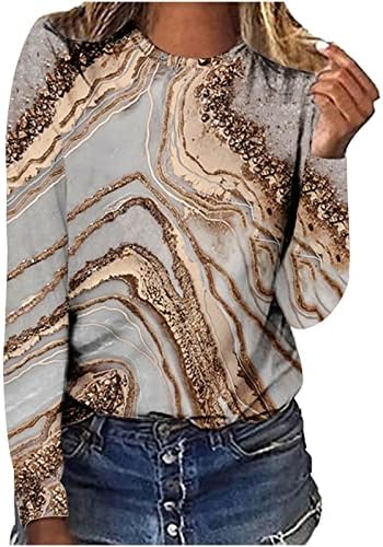 Košulje s dugim rukavima za tinejdžerku Boart Bool Block Block Marble cvjetna grafička ručka Tie Dye bluza Thirt Womens 5D