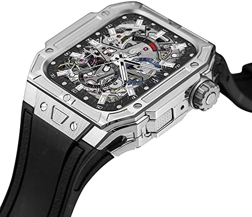 Kanuz luksuzni komplet za modifikaciju karbonskih vlakana za Apple Watch 44mm Viton Watch Band za iWatch 6 5 4 SE 44mm zamjena zamjene s alatima