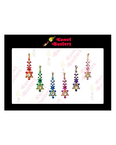 COMET Busters Multicolor Party Wear Diamond Gustded Bindi