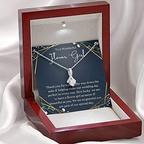 Nakit za poruke, ručno izrađena ogrlica - personalizirani poklon petit vrpca, cvjetna djevojka poklon cvjetni djevojka ogrlica, cvjetna