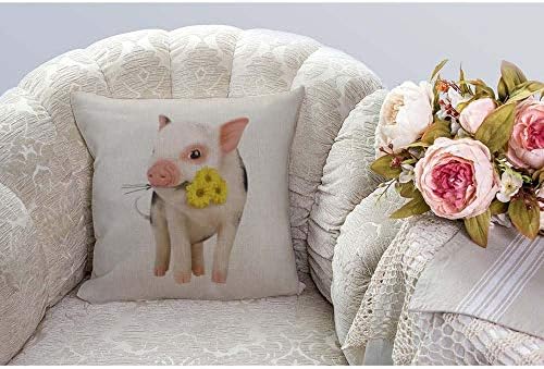 HGOD dizajn pamučni posteljina dekorativna bacač jastučni jastuk CASSOW Cover Cusy ružičasta minijatura za kućne ljubimce svinja žuta