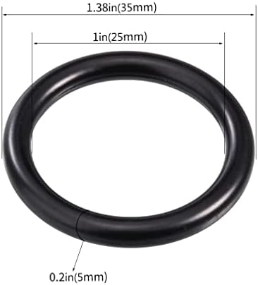 COOHC Black Metal O prstenovi 1 inča unutar teških zavarenih bešavnih čvrstih mreža za šivanje prstena od 6