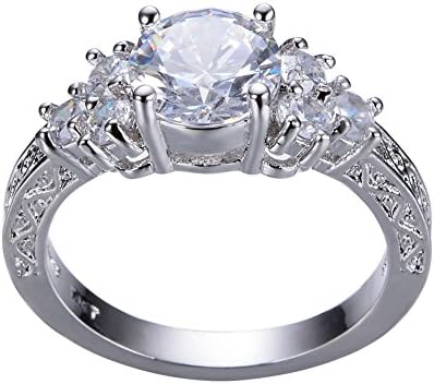 5.80 / ct Lab dijamant bijeli safir vjenčani prsten 10kt nakit od bijelog zlata