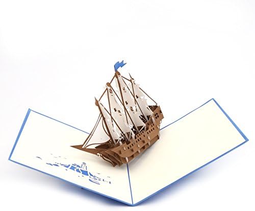Liif Set jedro brod 3D Pozdrav Fathers Day Pop up kartica za sve prilike, Čestitam, Fathers Day kartica, mature, penziju kartica,