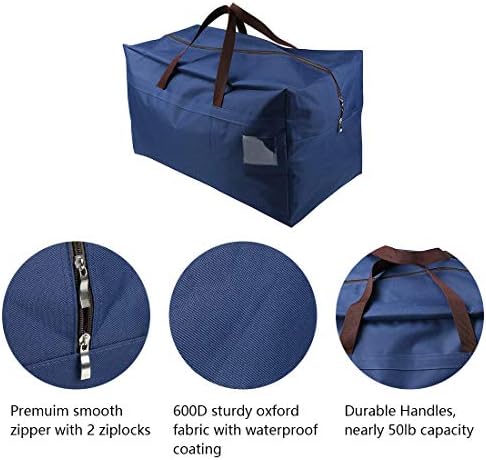 AMJ 100L Velika torba za pohranu za udobnosti, ćebad, odjeću, prekrivače i ručnike, bolju i čvrstu organizatorsku torbu, debelu ultra veličinu ispod skladištenja u krevetu, plavi