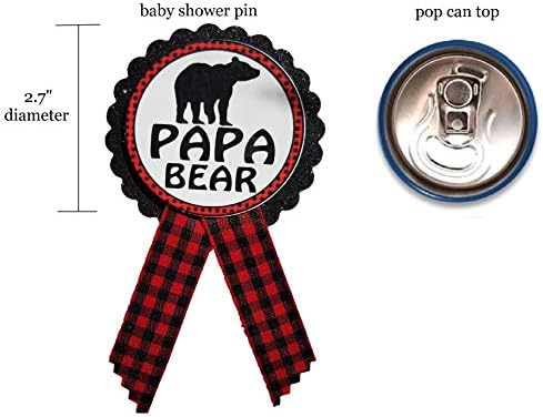 Mama medvjed & amp; tata medvjed Baby tuš igle tata da bude Pin Buffalo karirani pol otkrivaju, crvena & amp; Crna igla, Baby Sprinkle