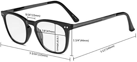 Čitaoci za okača retro kvadratni plastični okvir Metalni naočale za čitanje naočala Grey Demi +1,5