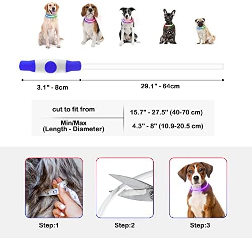 Svijetli ogrlice za pse, jednobojni USB punjivi Dlitk LED ovratnik za pse 1 broj, TPU veličine sažetske veličine sjajnog ovratnika