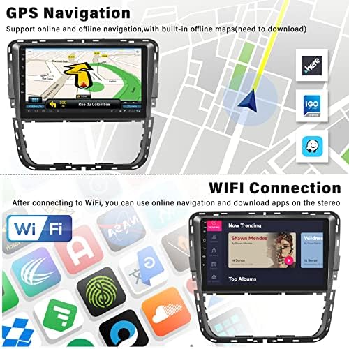 SIXWIN Android 11 Auto Stereo za Volkswagen Passat 2011 2012 2013 2014 2015 9 inčni dodirni ekran Auto Radio CarPlay Android Auto prijemnik Bluetooth GPS navigacija WiFi HiFi FM SWC rezervna kamera MIC