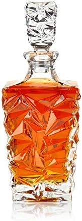 Viski Prism dekanter za viski, kristalni bokal za piće bez olova, Moderan bar, Set od 1, 850 ml