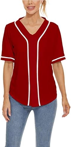 Ženski dresovi za bejzbol down TEE kratki rukav majica Sportska jednolika Softball Jersey aktivna majica