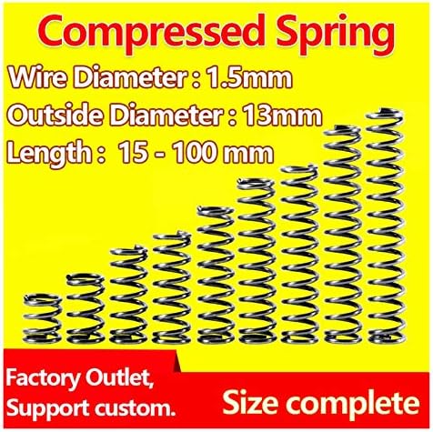 Zamijenite rezervnu oprugu Mehanička kompresija Spring Spring Spring Žica Prečnik 1,5 mm / Vanjski promjer 13mm Izdanje Proljeće Povratak