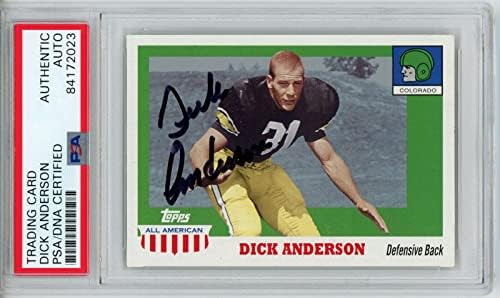 Dick Anderson Autographing 2005 gornji dio američke trgovačke karte PSA Slab 32597 - NFL autogramirane nogometne karte